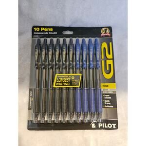 10pk Pilot 2G Black/Blue Gel Pens